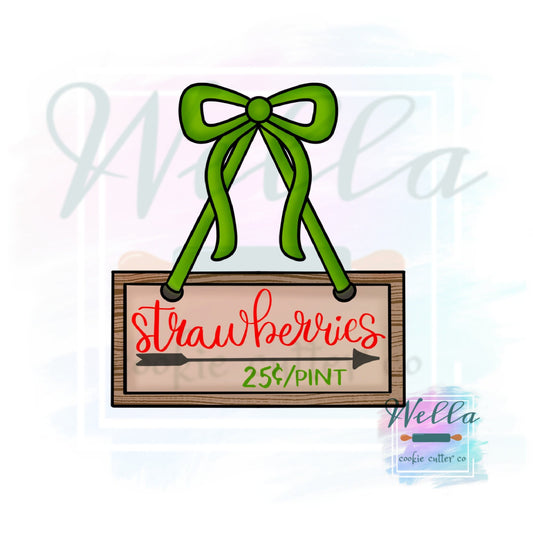 Hanging Sign with Bow Cookie Cutter, Bridal Cookie Cutter