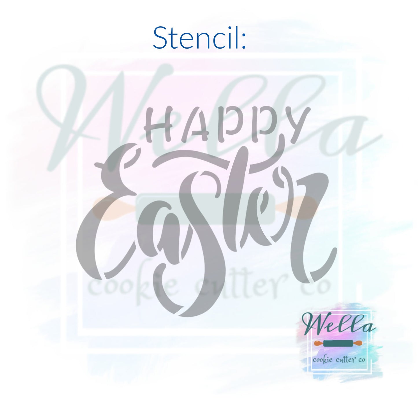 Happy Easter Cookie Cutter with Optional Stencil, Easter Cookie Cutter
