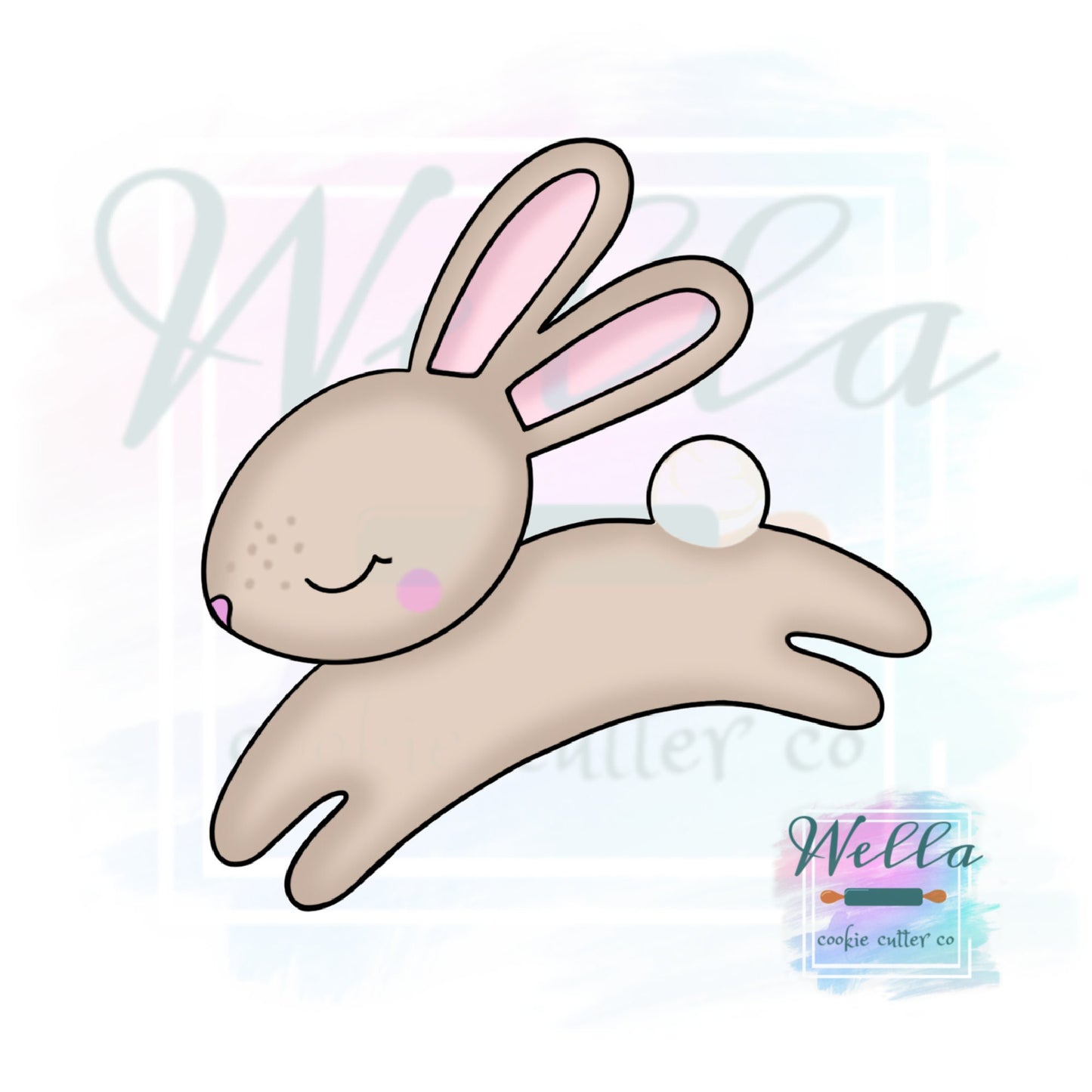 Hopping Bunny Cookie Cutter, Easter Cookie Cutter, Rabbit Cookie Cutter