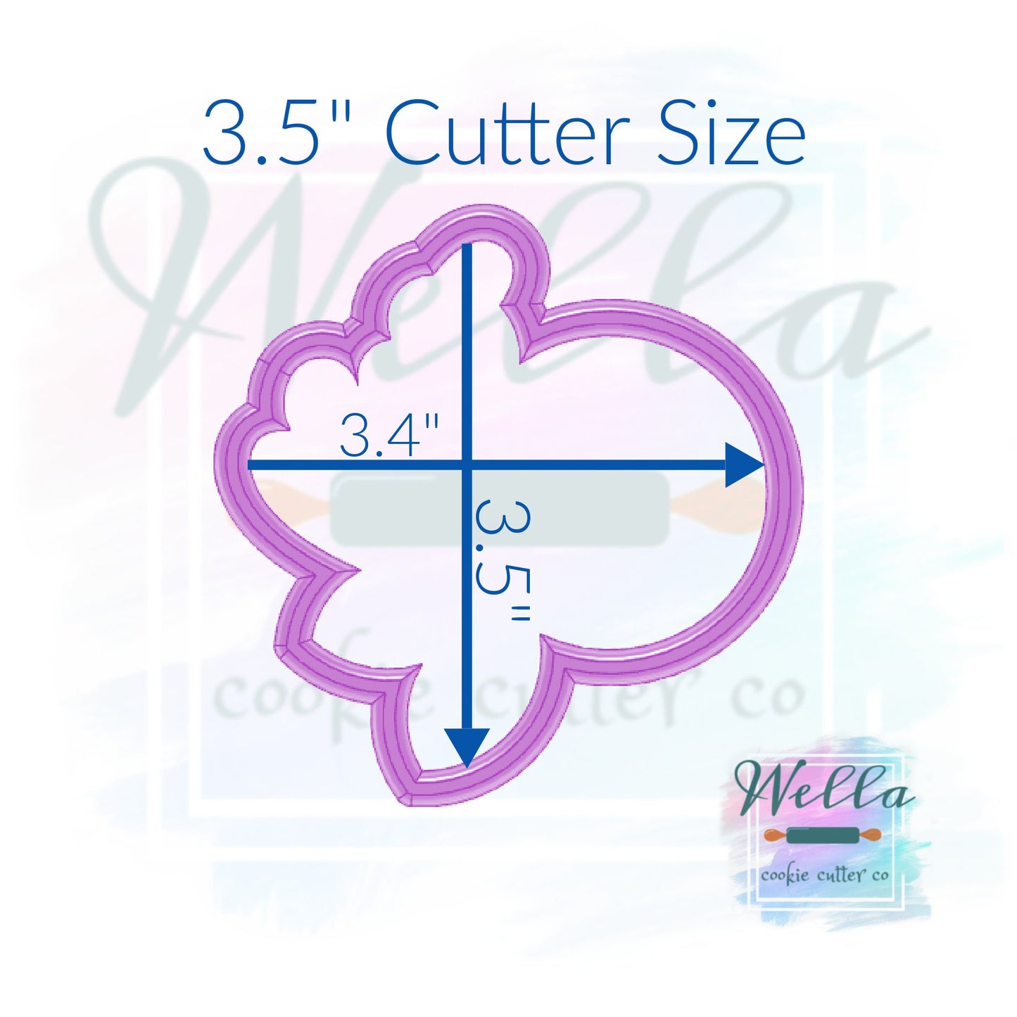 Floral Rosette with Greenery Cookie Cutter, Floral Cookie Cutter, Rose Cookie Cutter