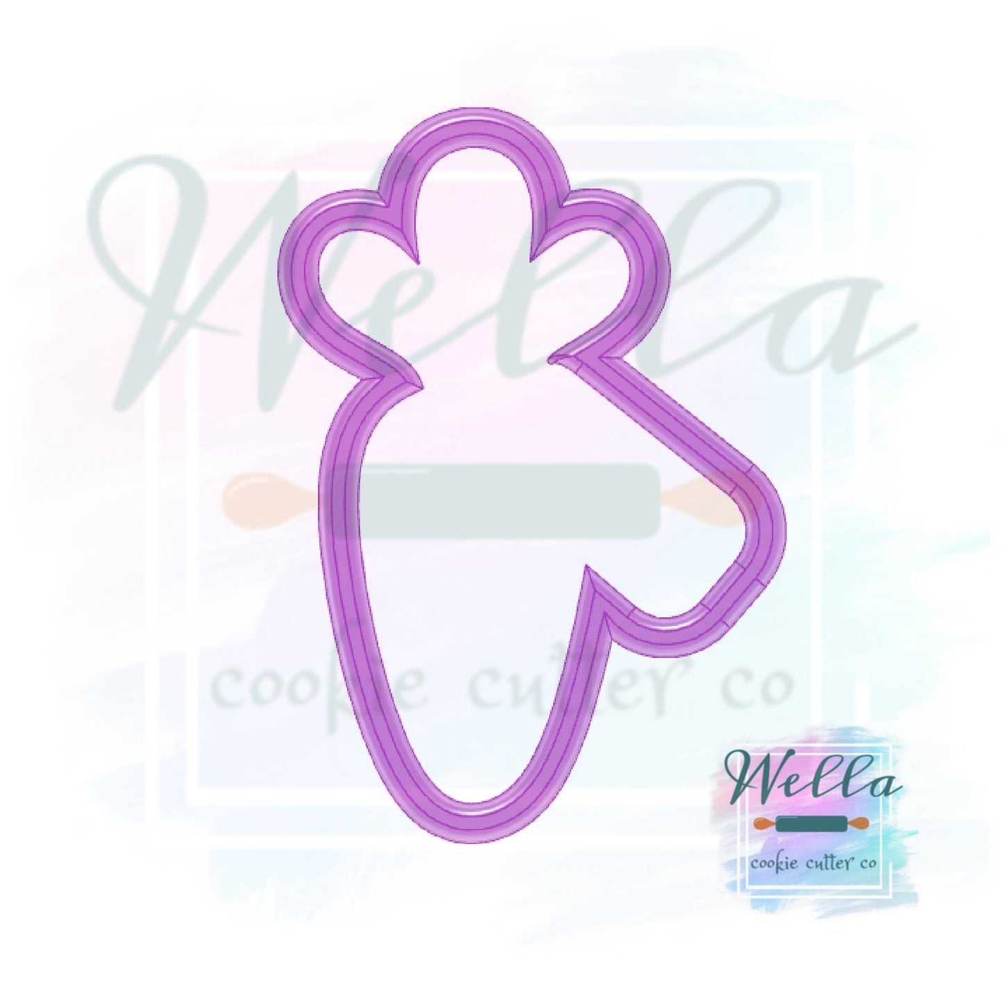 Carrot with Name Tag Cookie Cutter, Easter Cookie Cutter