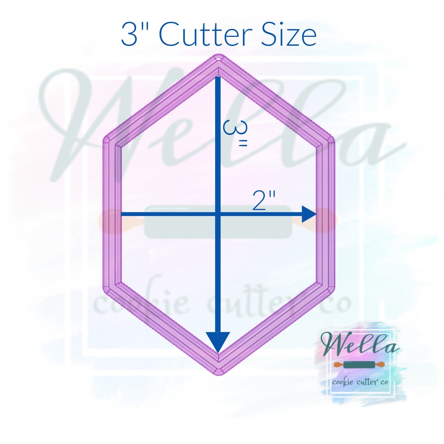 Elongated Hexagon #4 Cookie Cutter, Plaque Cookie Cutter