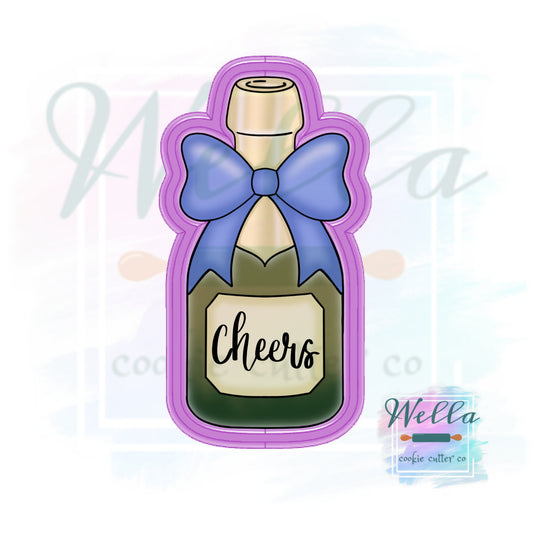 Wine Bottle with Bow Cookie Cutter