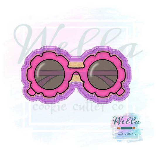 Daisy Glasses Cookie Cutter, Flower Glasses Cookie Cutter, Sunglasses Cookie Cutter