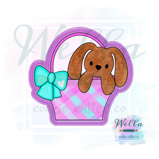 Stuffed Bunny in Easter Basket Cookie Cutter