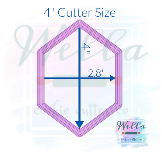 Elongated Hexagon #4 Cookie Cutter, Plaque Cookie Cutter