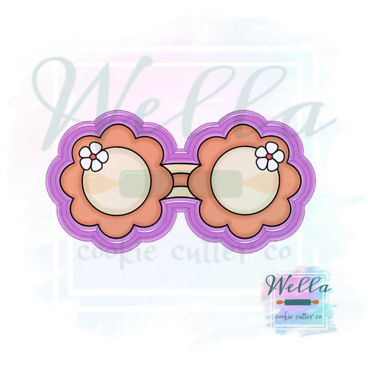 Daisy Glasses #2 Cookie Cutter, Flower Glasses Cookie Cutter, Sunglasses Cookie Cutter