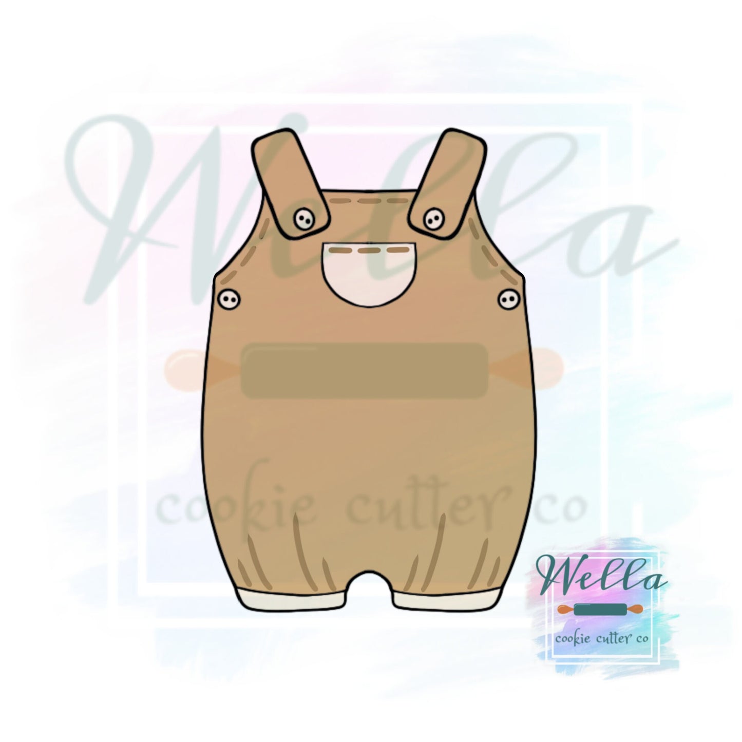 Baby Outfit with Suspenders Cookie Cutter, Baby Shower Cookie Cutter
