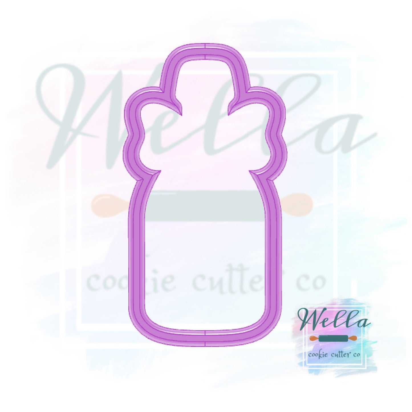 Wine Bottle with Bow Cookie Cutter