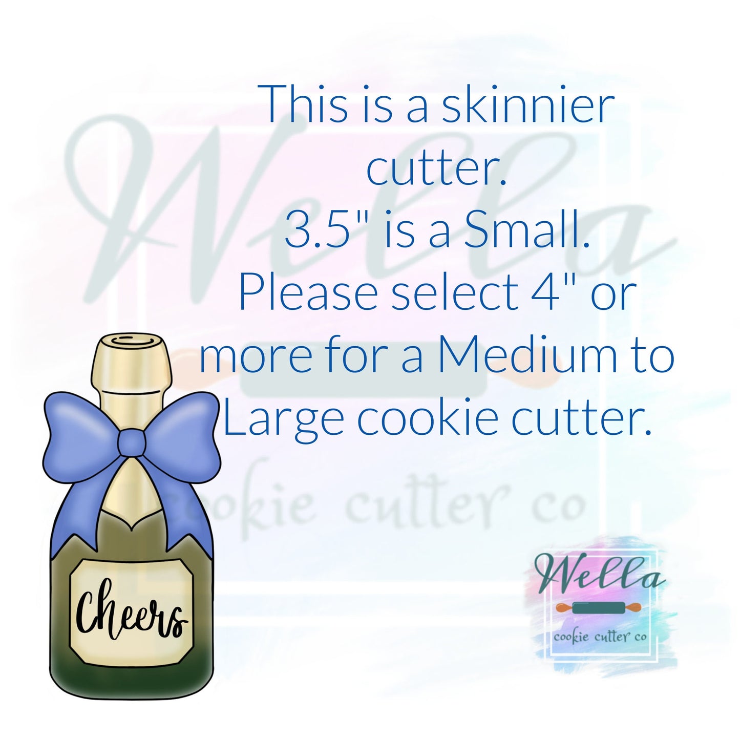 Wine Bottle with Bow Cookie Cutter