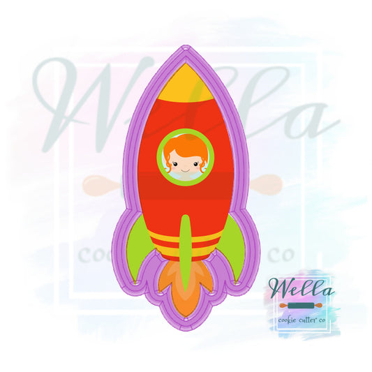 Space Rocket Skinny with Flame Cookie Cutter