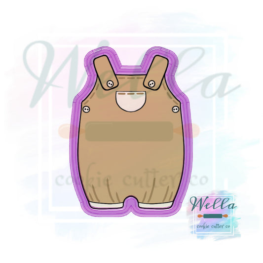 Baby Outfit with Suspenders Cookie Cutter, Baby Shower Cookie Cutter