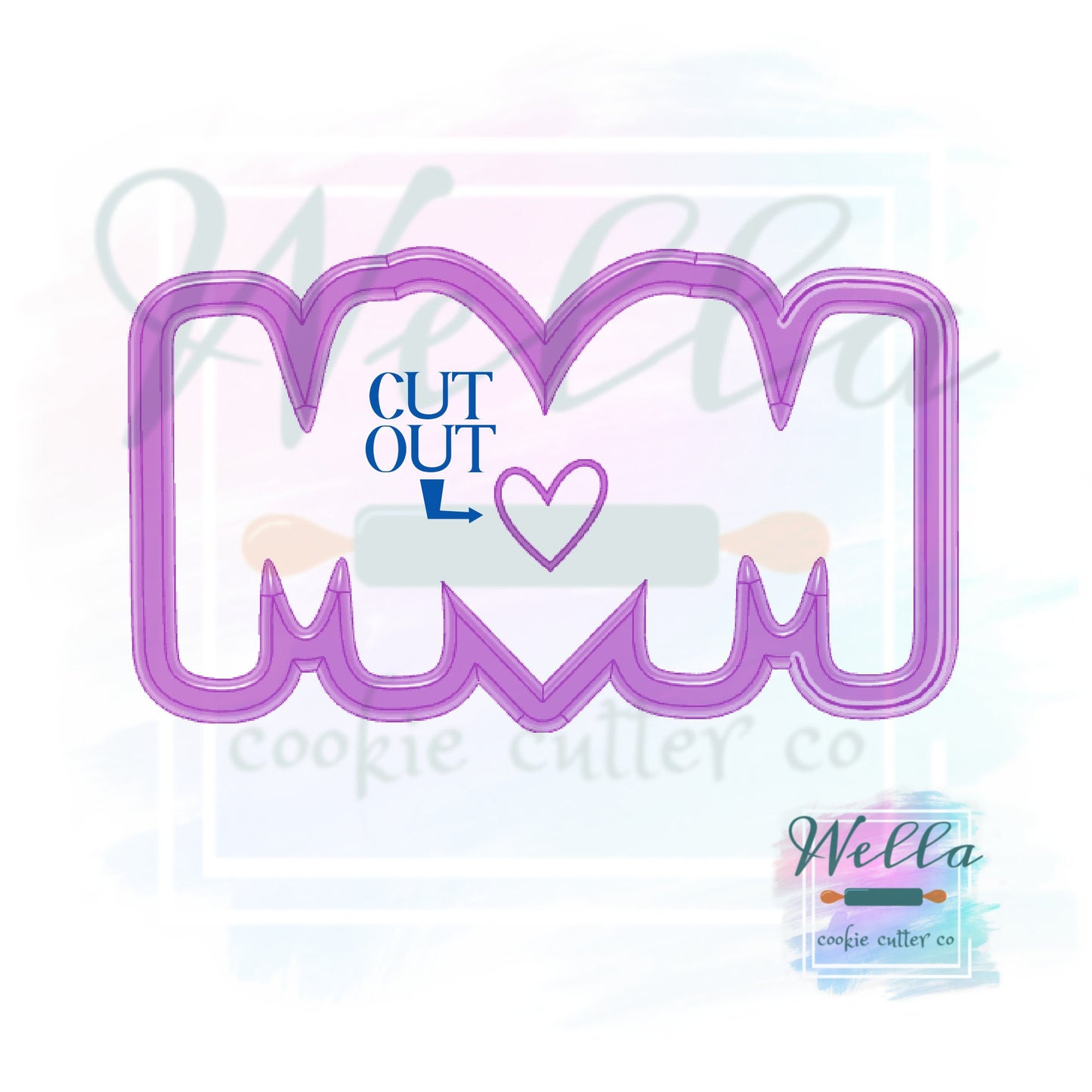 MOM with Heart Cut Out Cookie Cutter, Mom Cookie Cutter, Mother's Day Cookie Cutter