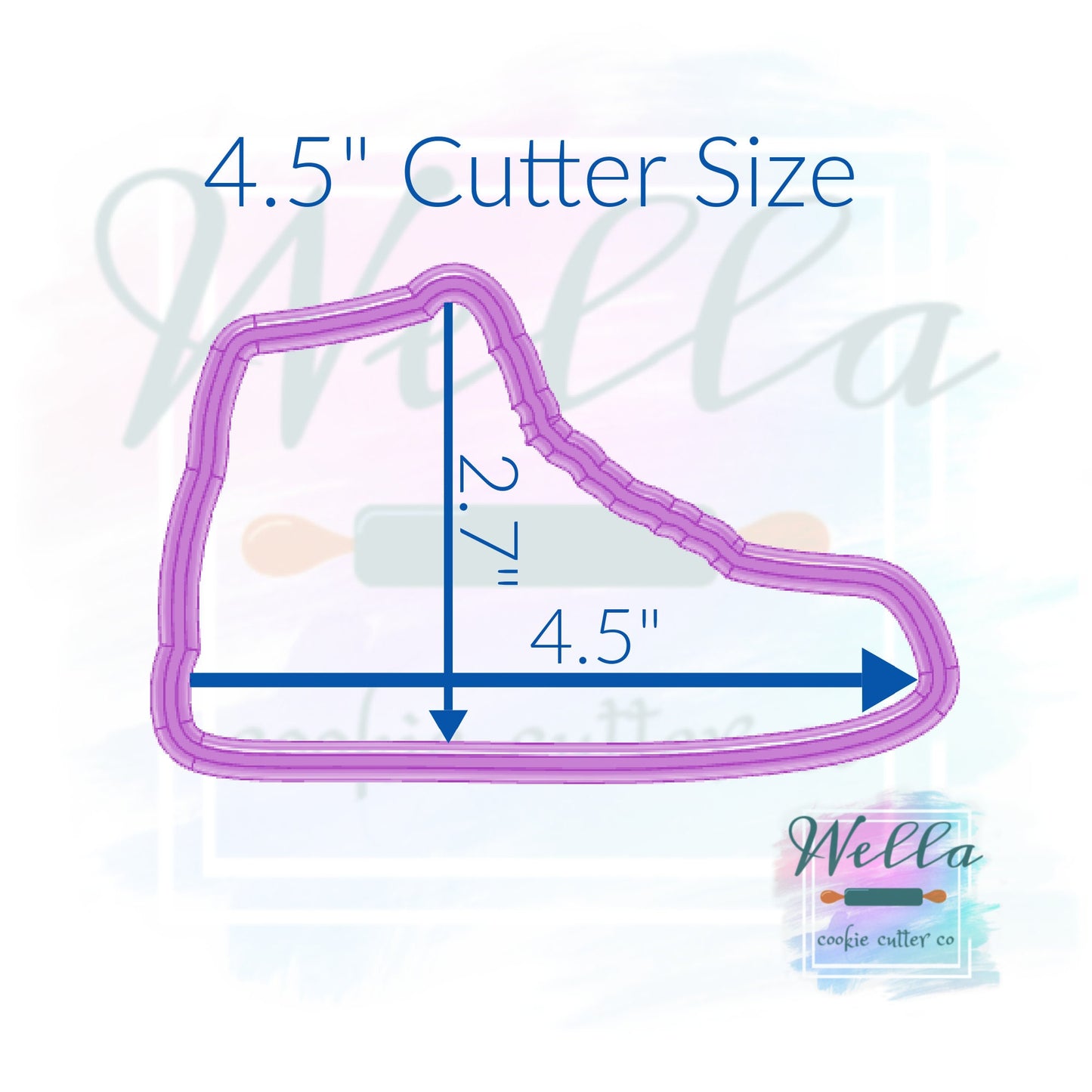 Basketball Shoe Cookie Cutter with Optional Stencil