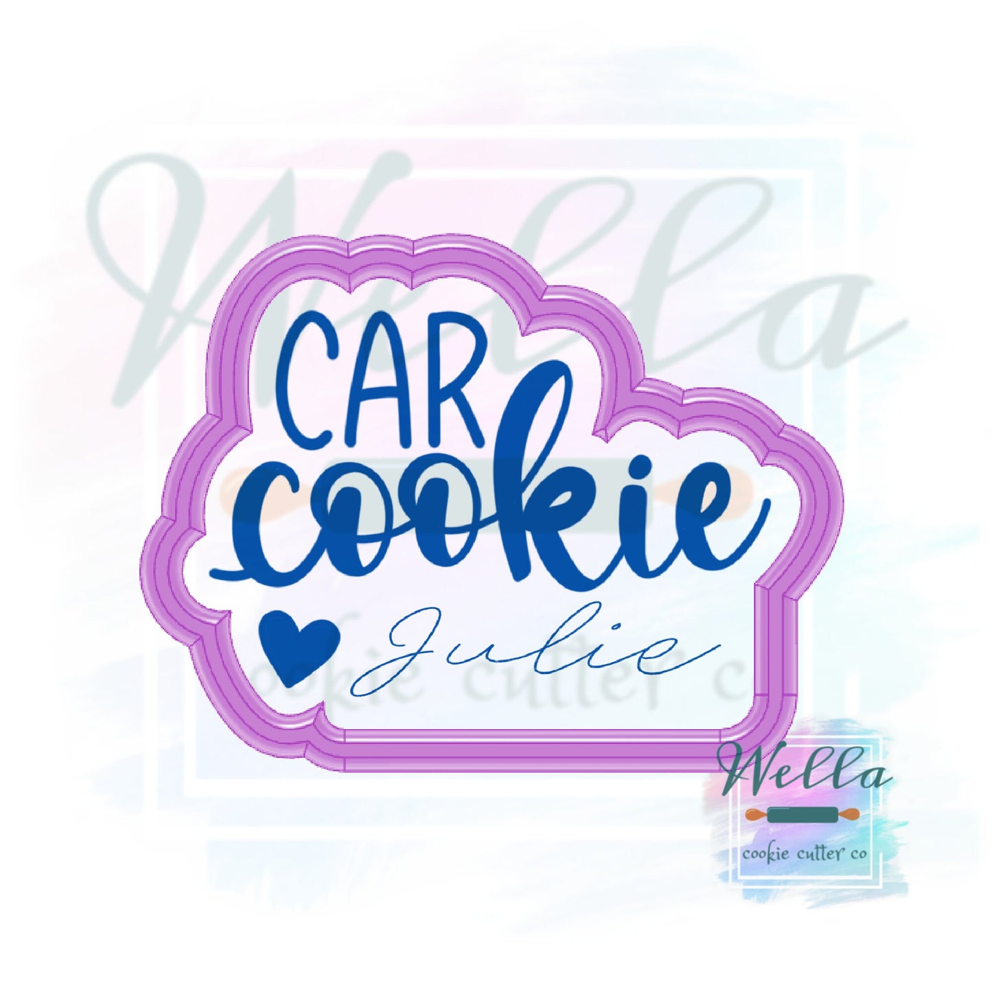 Car Cookie Text Cookie Cutter with Optional Stencil, Thank You Cookie Cutter