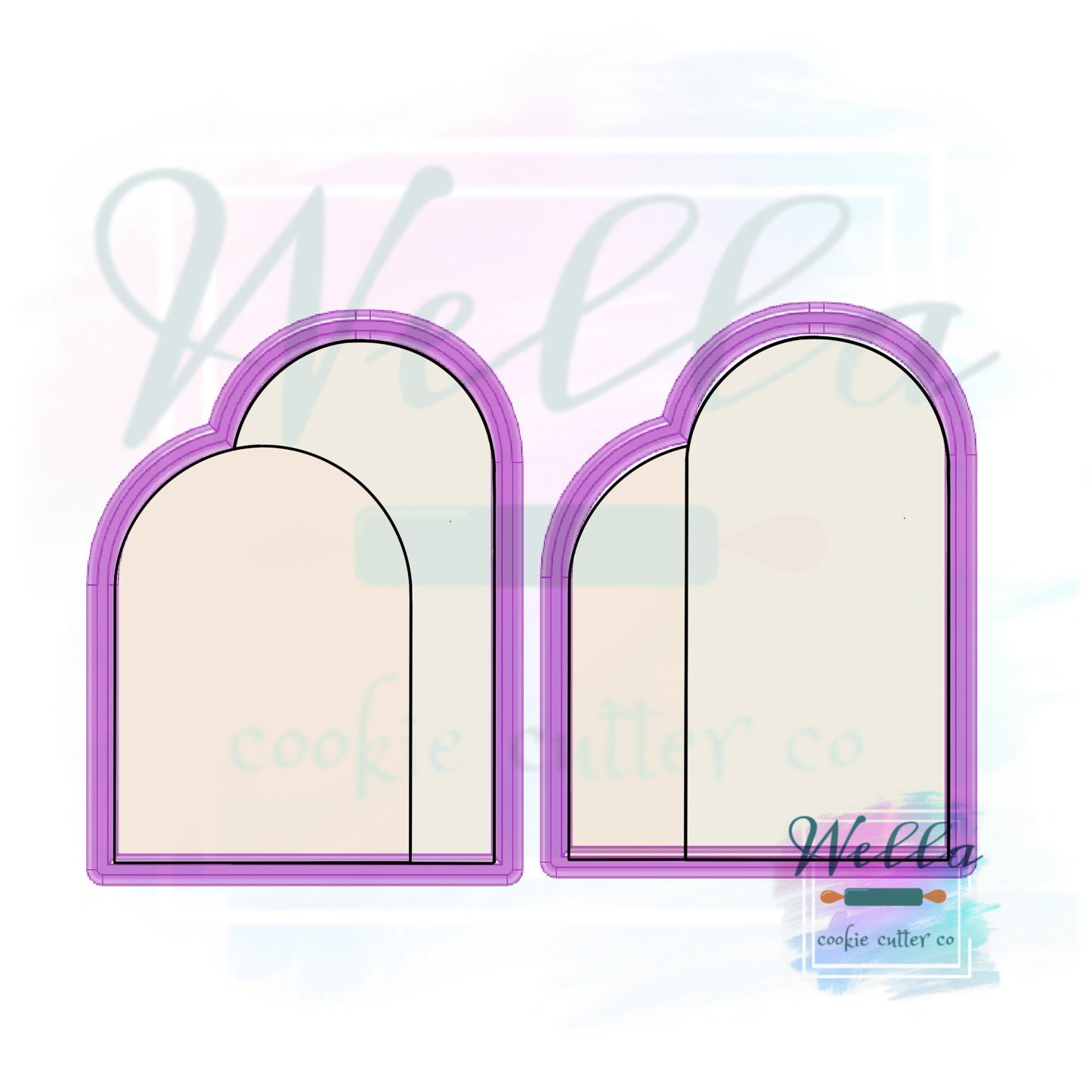 Double Arch Plaque Cookie Cutter, Plaque Cookie Cutter
