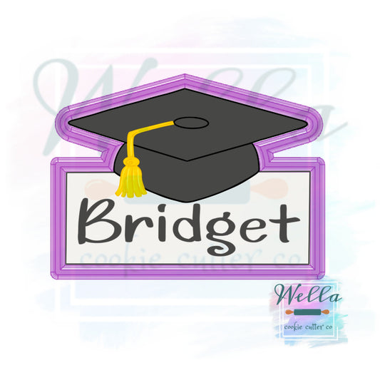 Graduation Name Plaque #1 Cookie Cutter