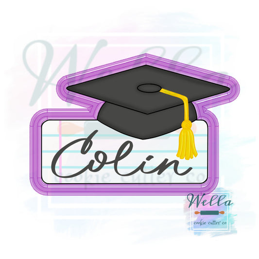 Graduation Name Plaque #2 Cookie Cutter
