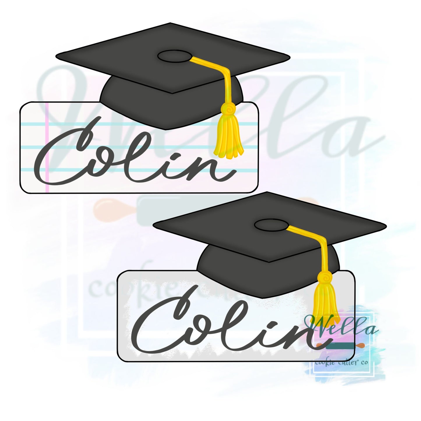 Graduation Name Plaque #2 Cookie Cutter