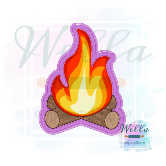 Campfire on Logs Cookie Cutter, Camping Cookie Cutter, Fire Cookie Cutter