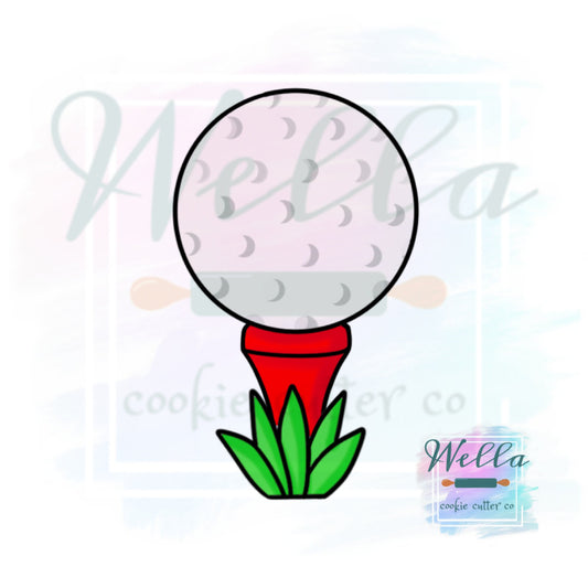 Golf Ball on Tee Cookie Cutter, Golf Cookie Cutter, Father's Day Cookie Cutter