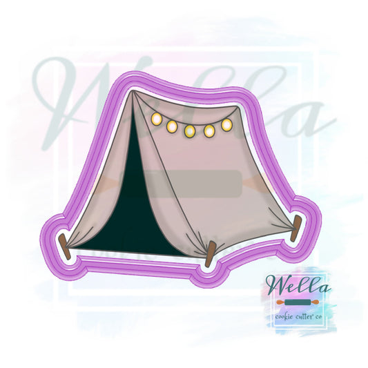 Tent with Lights Cookie Cutter, Camping Cookie Cutter
