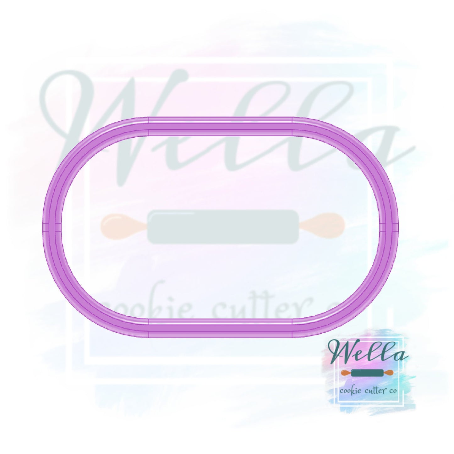Wide Oval Plaque Cookie Cutter, Pill Shaped Cookie Cutter