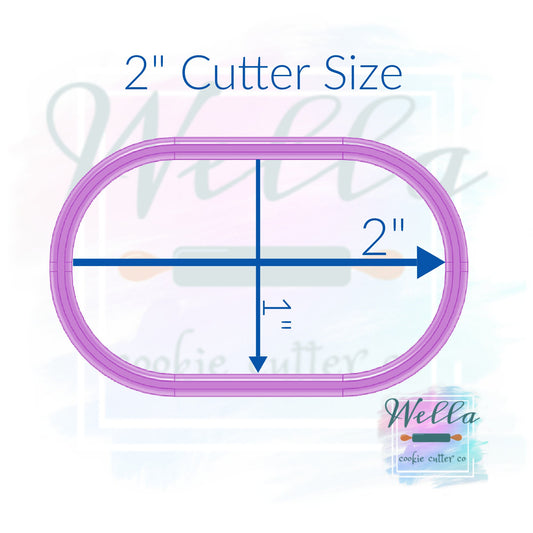 Wide Oval Plaque Cookie Cutter, Pill Shaped Cookie Cutter
