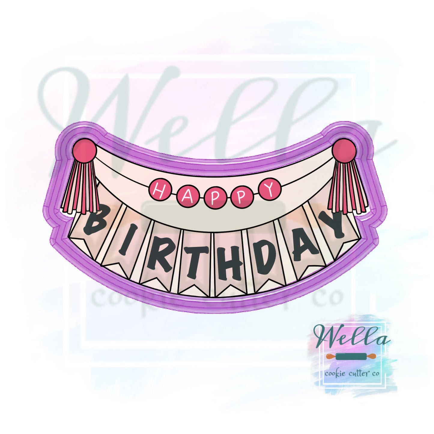 Banner with Tassels Cookie Cutter