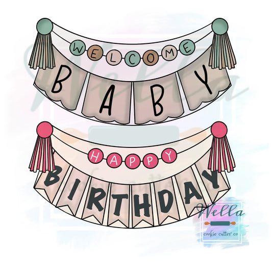 Banner with Tassels Cookie Cutter