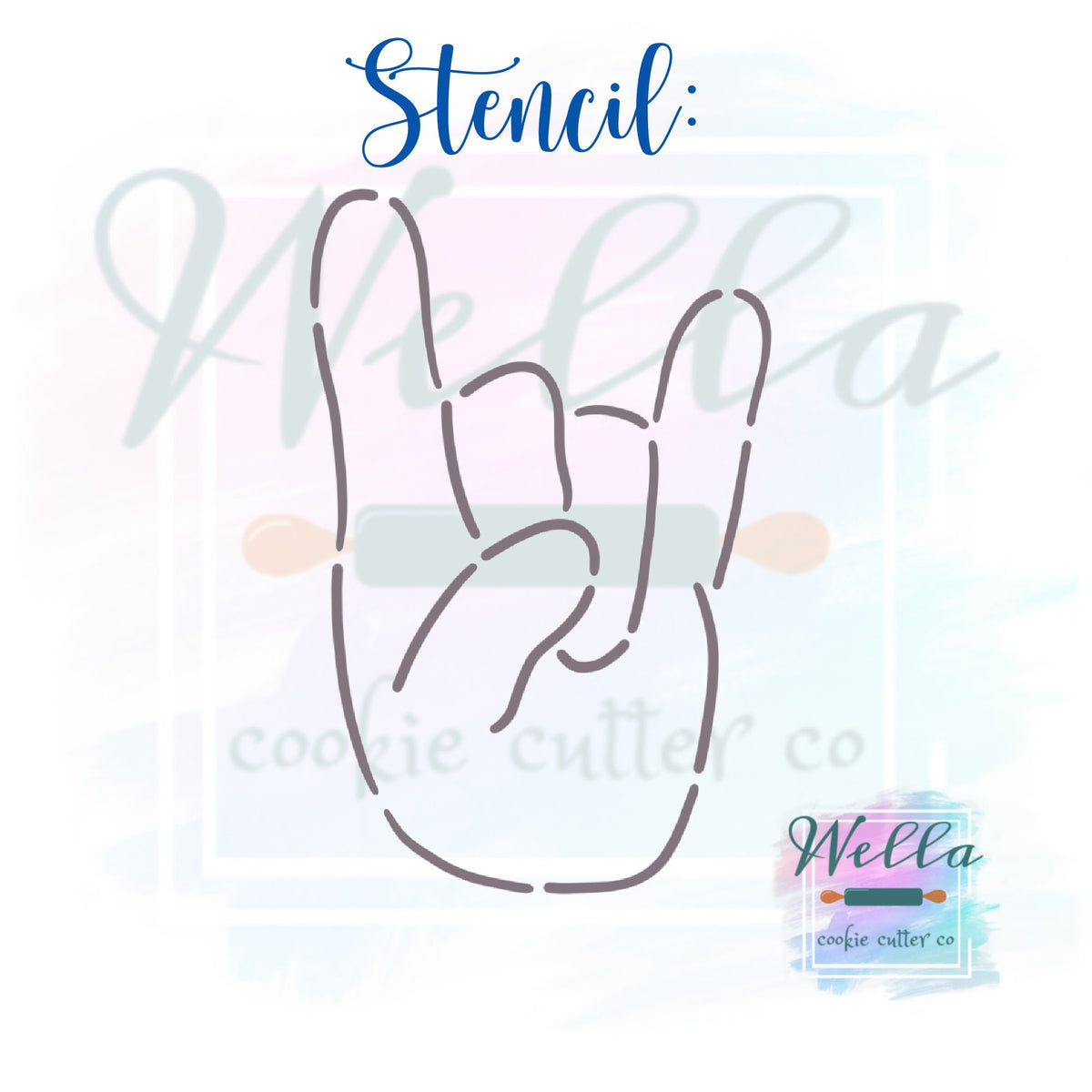 Rock Out Hand Cookie Cutter with Optional Stencil, Rock On Cookie Cutter