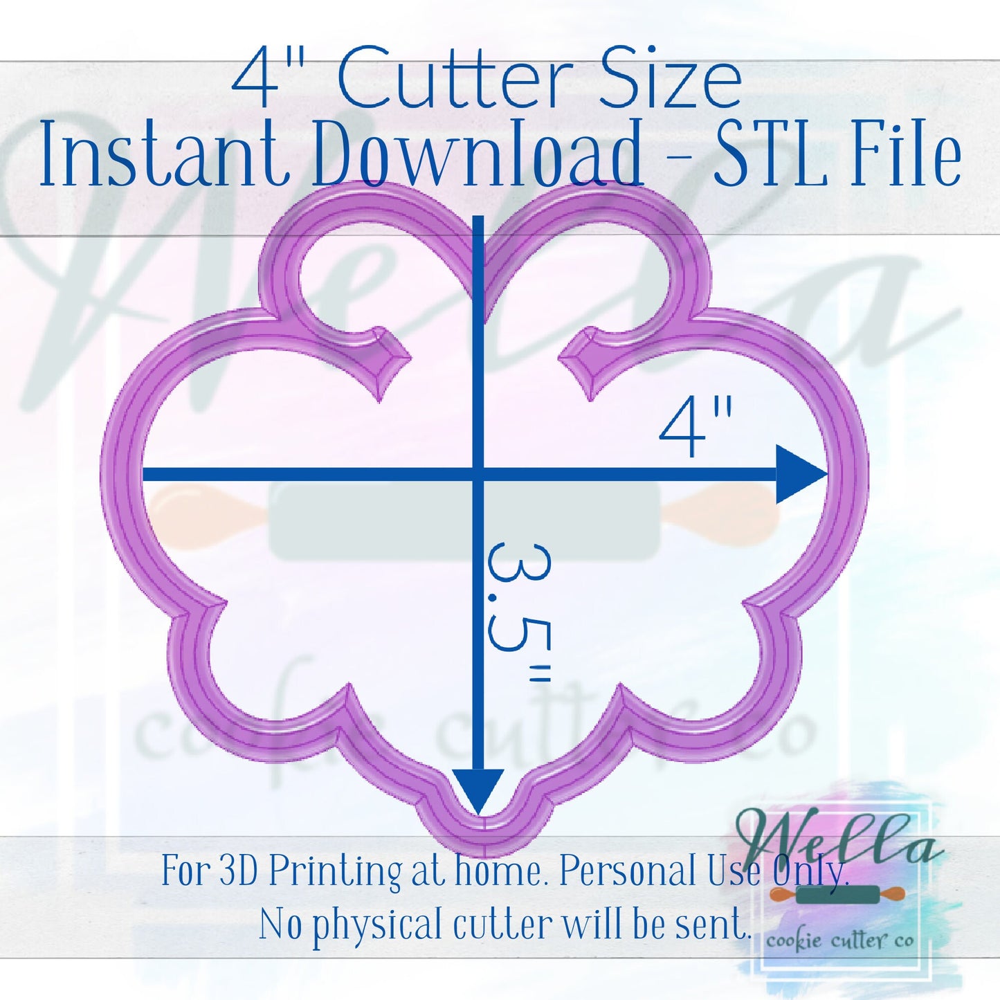 Digital STL File - Chubby Bee Cookie Cutter - 2 Sizes: 3.5" & 4" - PNG File Included