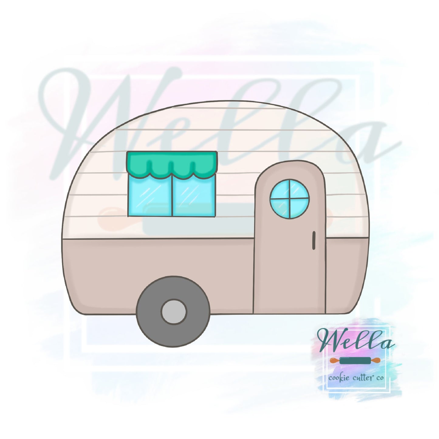 Cute Camper Cookie Cutter, Camping Cookie Cutter