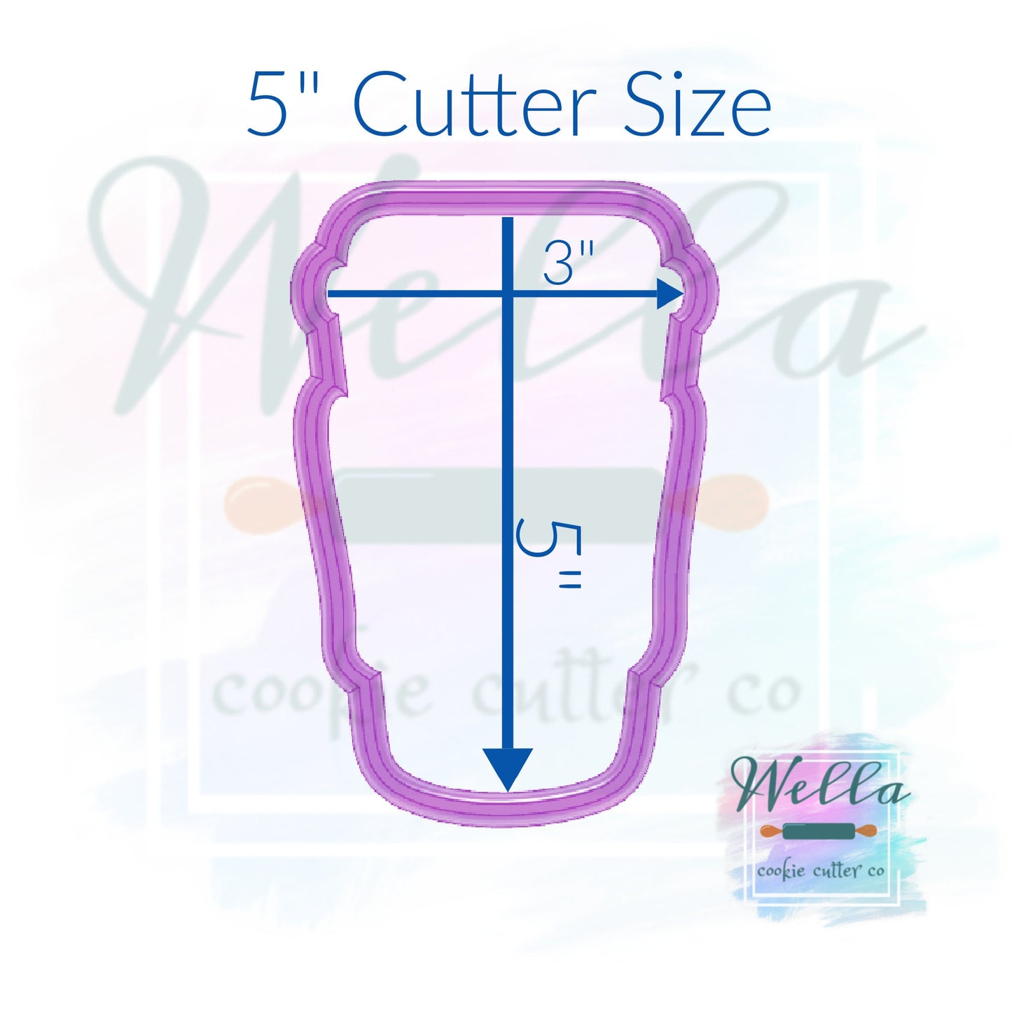 Knit Travel Cup Cookie Cutter with Optional Stencil