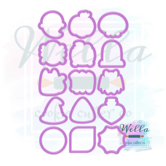 Halloween MINI Set Cookie Cutters - Set of 15 with Optional Stencils