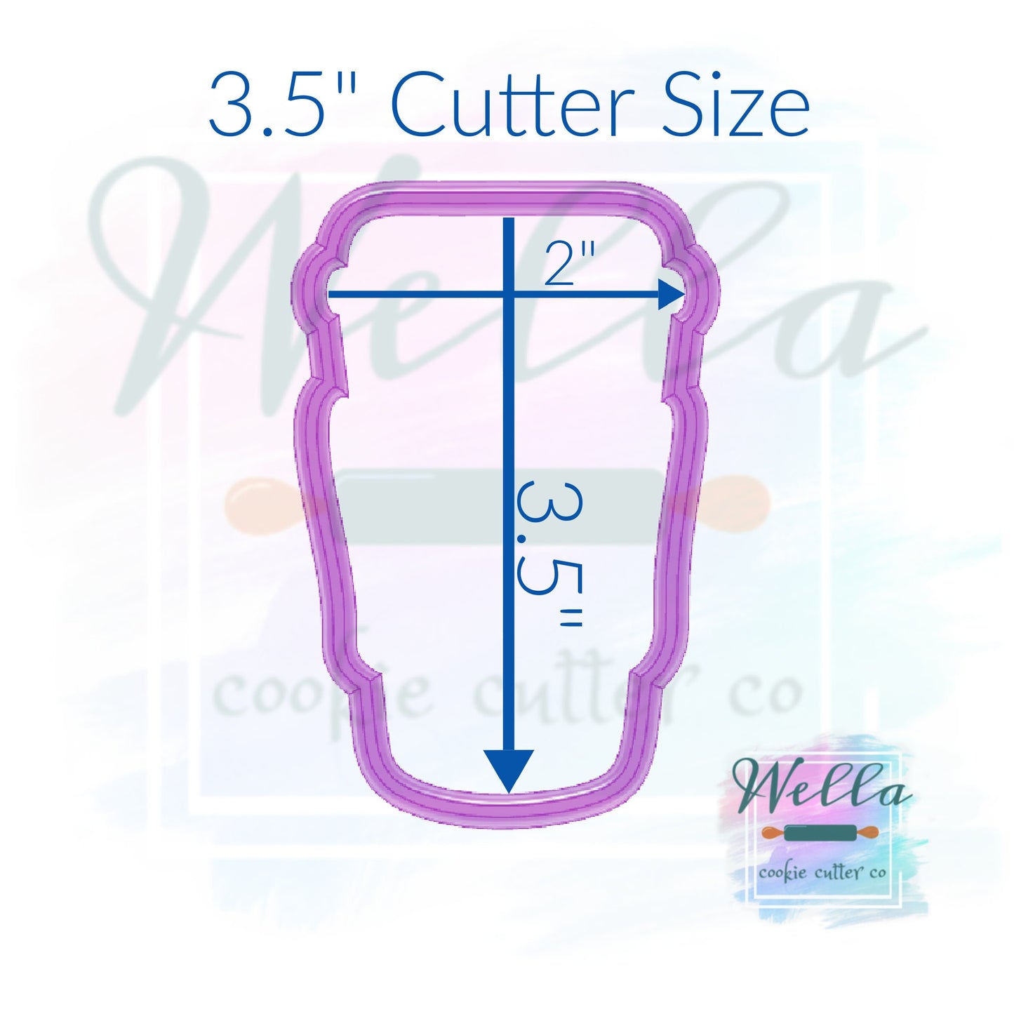 Knit Travel Cup Cookie Cutter with Optional Stencil