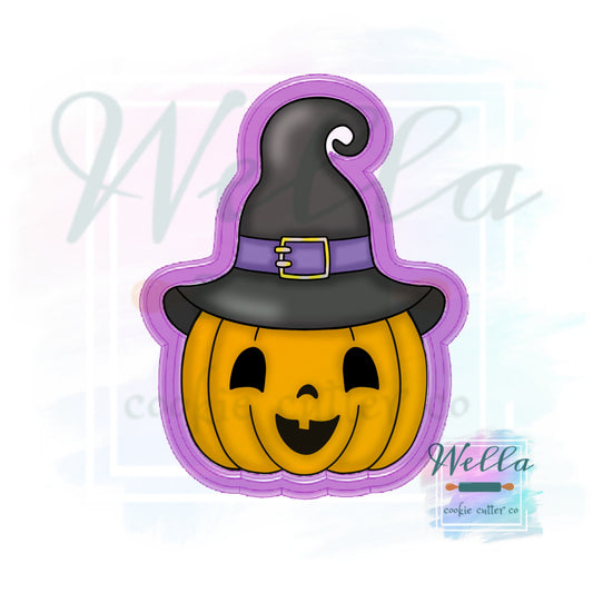 Pumpkin Wearing Witch Hat Cookie Cutter