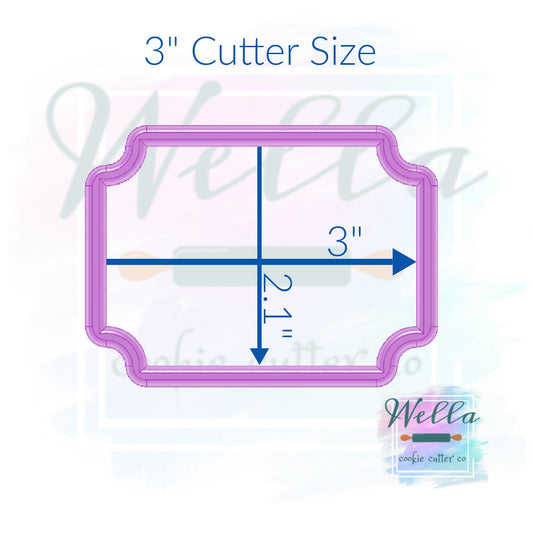 Plaque Alice Cookie Cutter, Rectangle Plaque Cutter