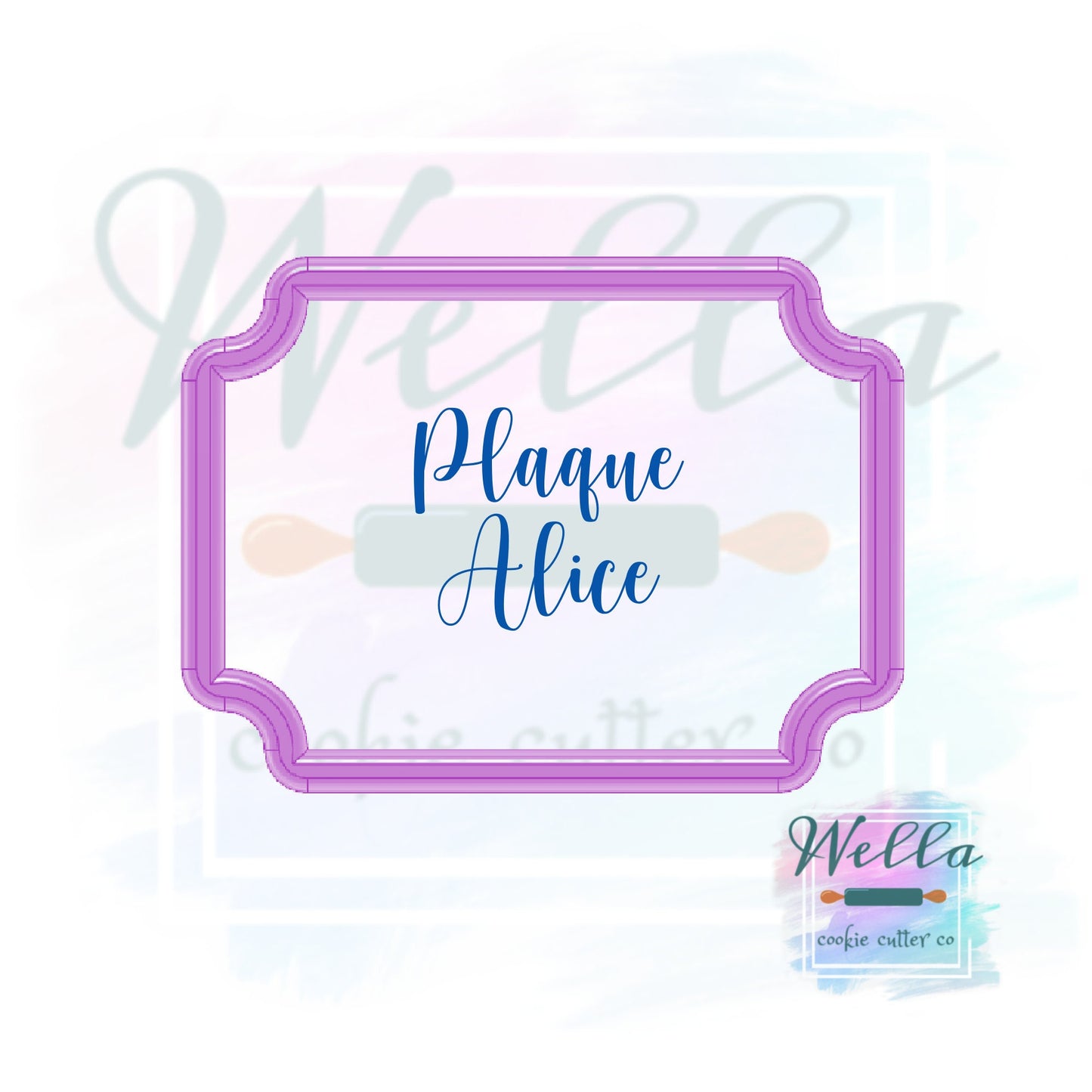 Plaque Alice Cookie Cutter, Rectangle Plaque Cutter