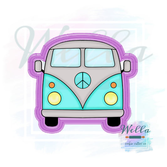 Hippie Van Front View Cookie Cutter
