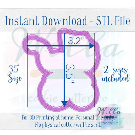 Digital STL File - Vintage Carriage Cookie Cutter - 2 Sizes 3.5" & 4"