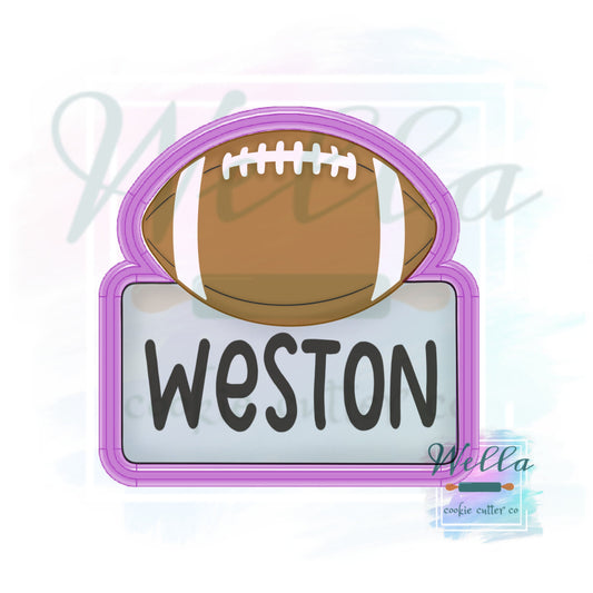 Football Name Plaque Cookie Cutter
