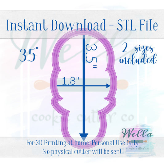 Digital STL File - Rattle #2 Cookie Cutter - 2 Sizes: 3.5" & 4"