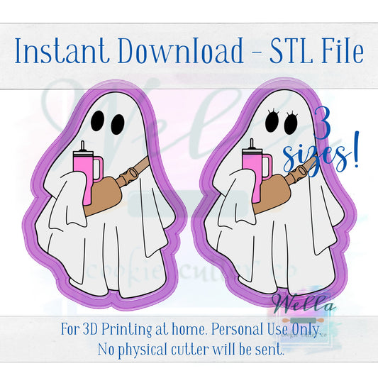 Digital STL File - Boo-jee Ghost Cookie Cutter - 3 Sizes Included 3.5", 4" & 4.5"