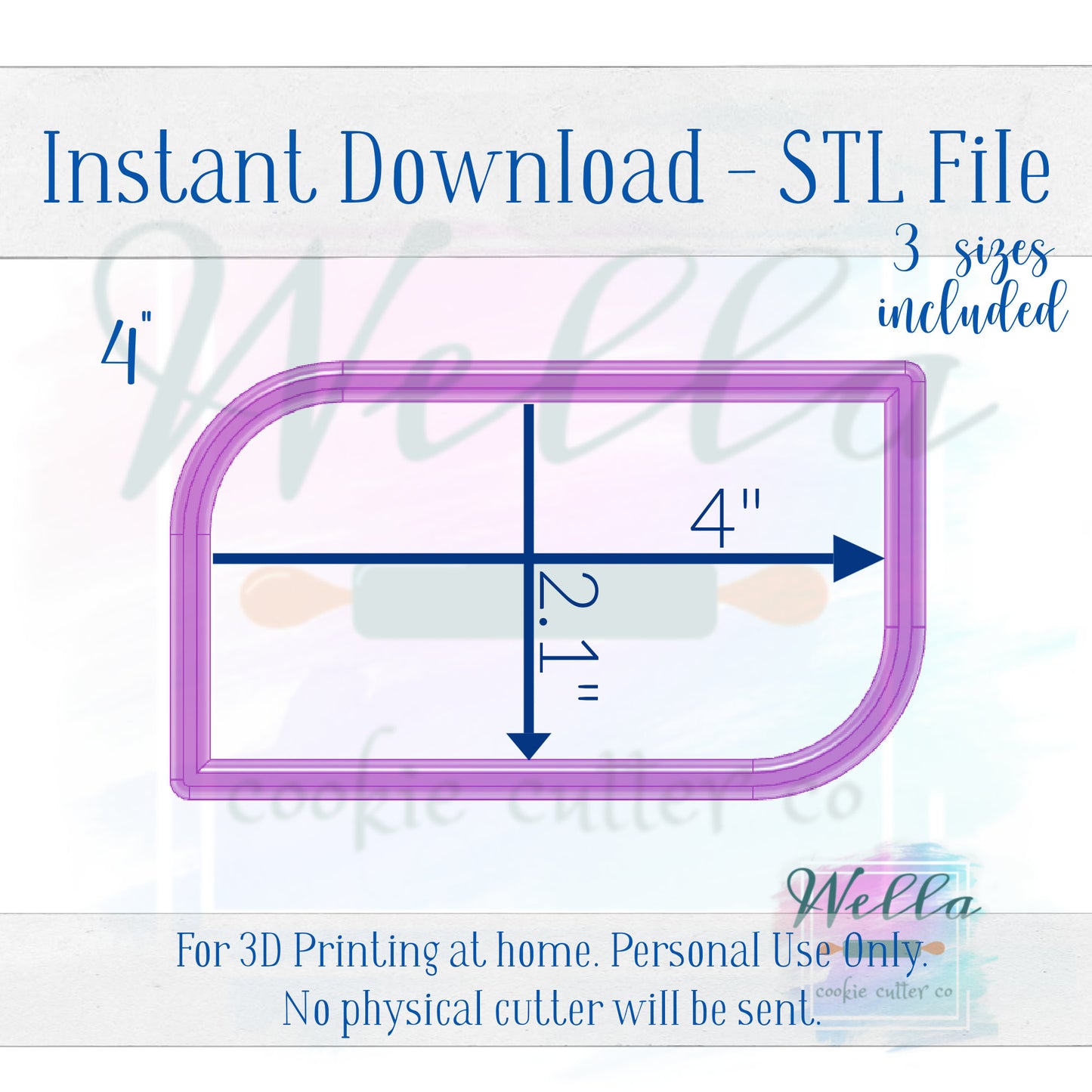 Digital STL File - Molly Plaque Cookie Cutter - 3 Sizes Included 3.5", 4" & 4.5"