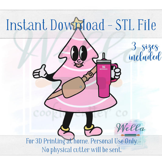 Digital STL File - Bougie Christmas Tree Cookie Cutter - 3 Sizes Included 4", 4.5" & 5"