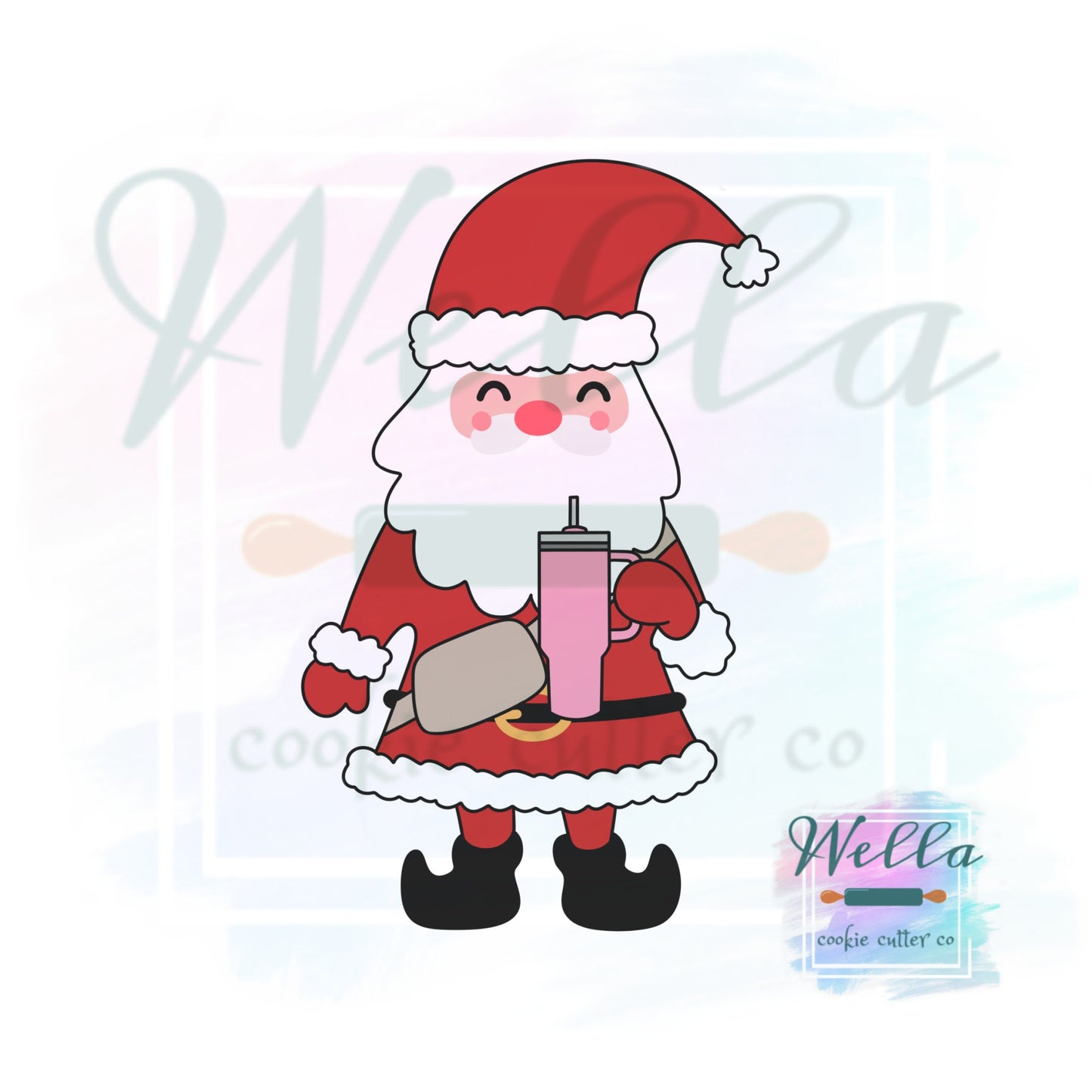 Bougie Santa Full Body Cookie Cutter with Optional Stencil