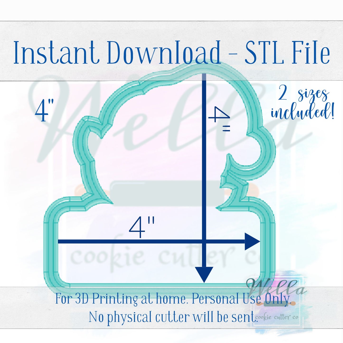 Digital STL File - Elf Boy Plaque Cookie Cutter - 2 Sizes Included 3.5" & 4"