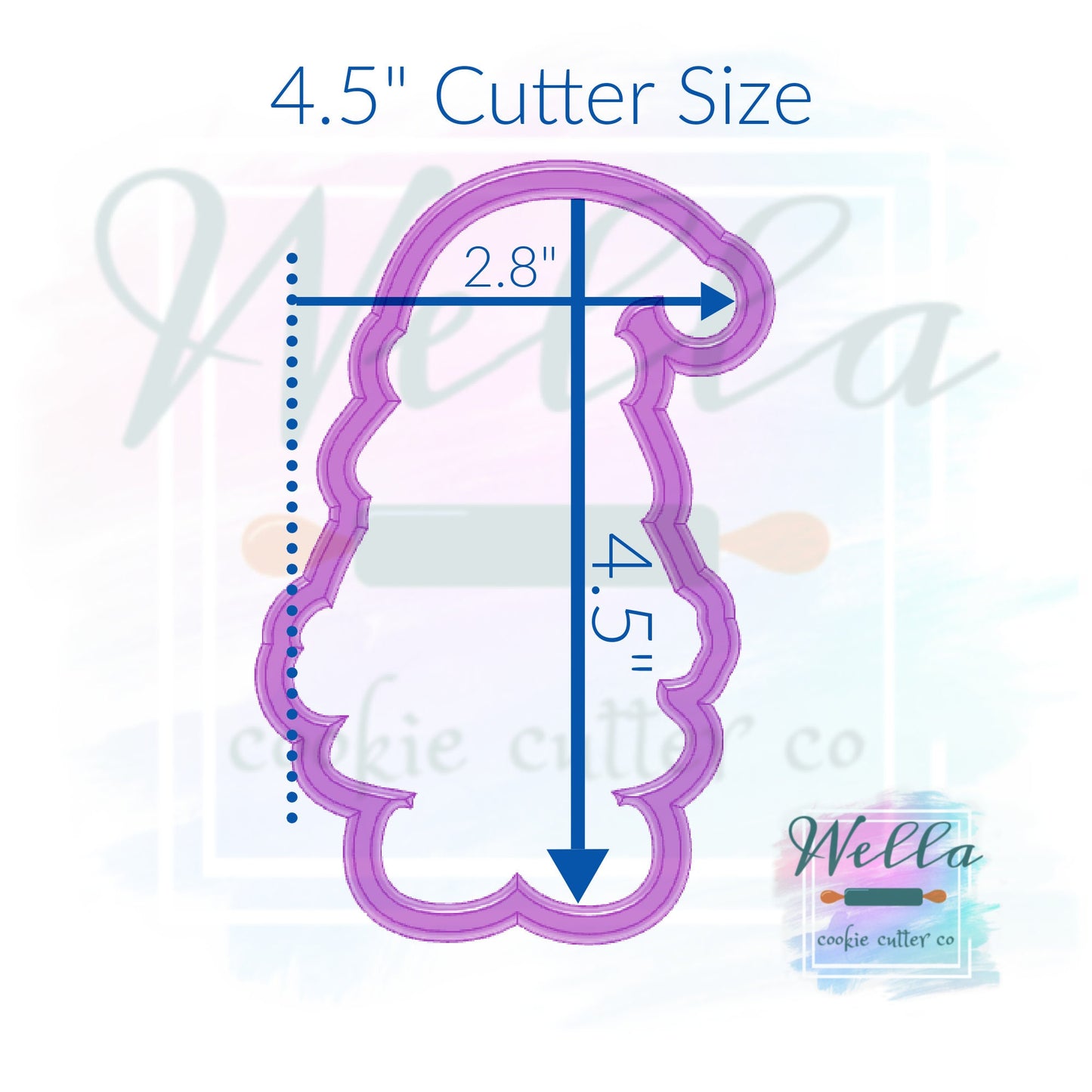 Bougie Santa Full Body Cookie Cutter with Optional Stencil