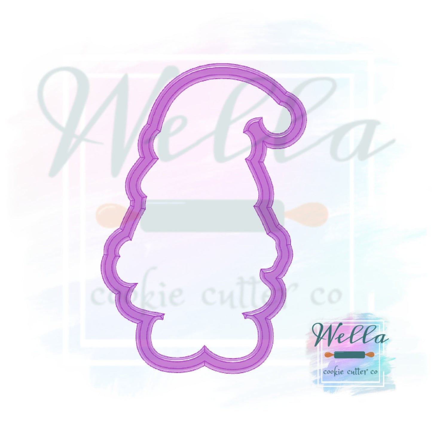 Bougie Santa Full Body Cookie Cutter with Optional Stencil